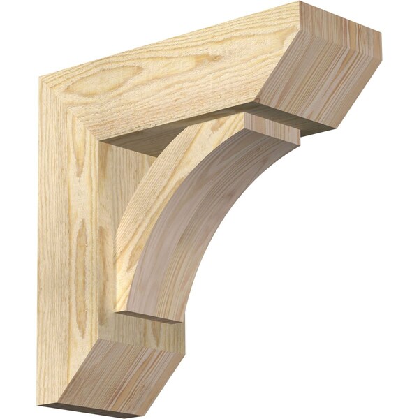 Ekena Millwork Thorton Slat Rough Sawn Bracket w/ Offset Brace, Douglas Fir, 6"W x 16"D x 16"H BKT0604X16X16THR06RDF - main